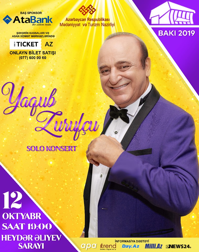 Yaqub Zurufçu Heydər Əliyev Sarayında konsert verəcək 