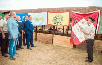 "Hərbiyyə - 2019" hərbi-vətənpərvərlik düşərgəsində Azərbaycanın tarixi bayraqlarının sərgisi açılıb