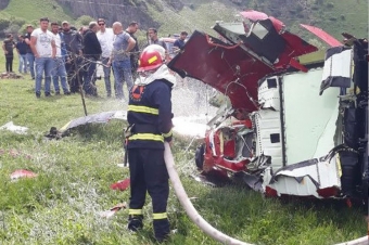 Gürcüstanda helikopter qəzaya uğrayıb