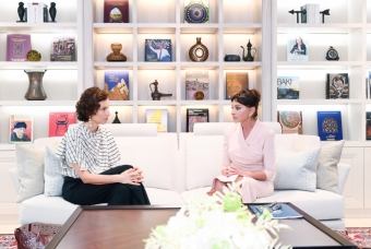 Mehriban Əliyeva UNESCO-nun Baş direktoru xanım Odre Azule ilə görüşüb - <span style="color:red;">FOTO 