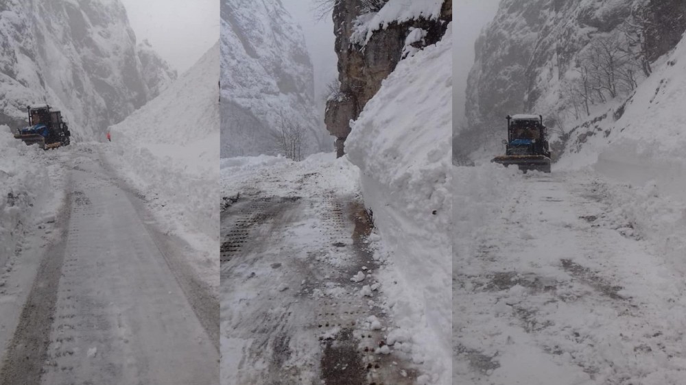 Qar uçqunu səbəbindən bağlanan yol açıldı