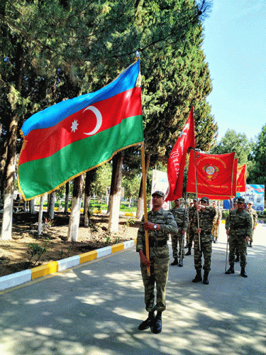Faşizm üzərində Qələbənin 74-cü ildönümü münasibətilə hərbi hissədə tədbir keçirilib