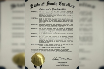 ABŞ-da ADR-in 101 və Azərbaycan diplomatik xidmətinin 100 illiyi münasibətilə rəsmi bəyannamə imzalayıb