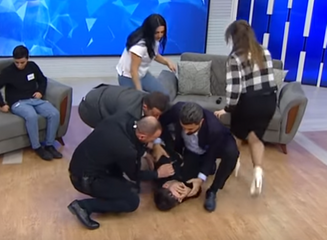 ATV-də gözlənilməz hadisə - YERƏ YIXILDI və... - VİDEO