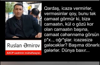 Əli Kərimlinin mühafizəçisi xalqı təhqir etdi – <span style="color:red;">SƏS YAZISI  