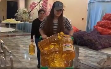 Rəqsanə 250 ailəyə ərzaq payladı  - VİDEO