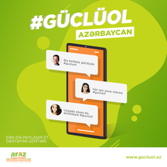 <font color=red>®</font> “Araz” supermarketlər şəbəkəsi  ilə həmvətənlilərinə #güclüol mesajı ver!