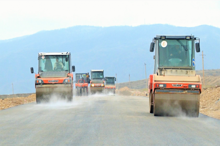 Suqovuşan və Talış kəndlərinə gedən yolların asfaltlanması başladı -  FOTO 