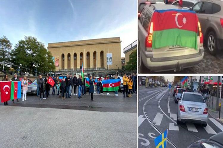 İsveçin iki şəhərində Azərbaycana dəstək avtoyürüşü keçirilib
