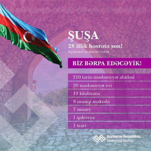 Şuşada bərpa ediləcək mədəniyyət müəssisələrinin sayı AÇIQLANDI