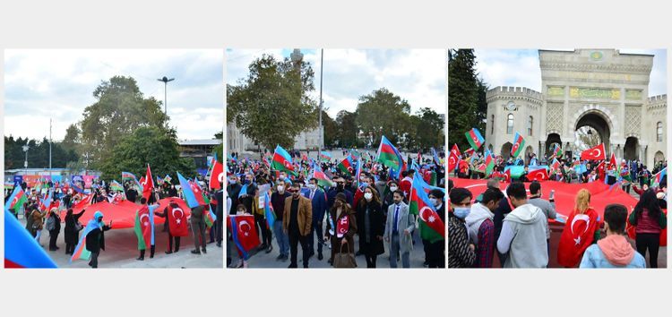 İstanbulda Azərbaycana dəstək aksiyası 