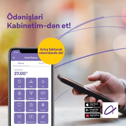 Mobil Ödəmə xidməti indi Azercell Fakturalı Xətt abunəçiləri üçün də mümkün oldu!