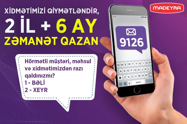 SMS göndər əlavə zamanət qazan!
