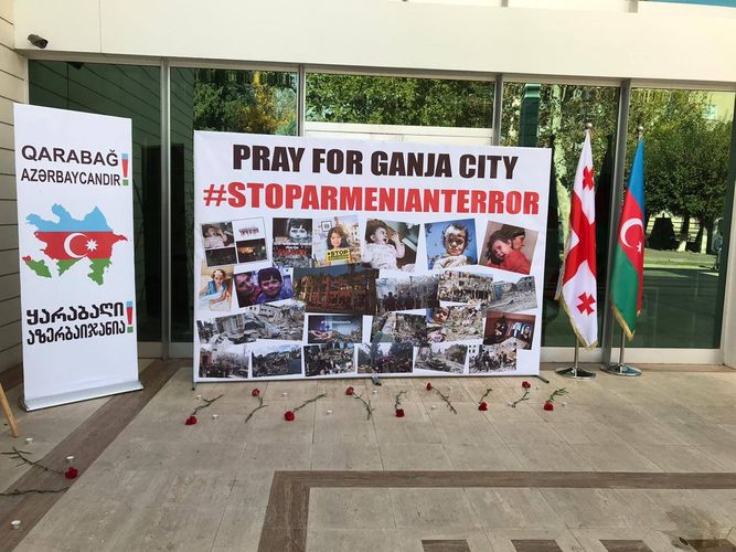 Marneulidə Gəncə terrorunun qurbanları yad edilib - FOTO