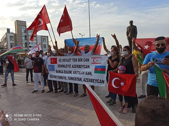 Şimali Kipr Respublikasında Qarabağa dəstək mitinqi keçirildi - FOTO