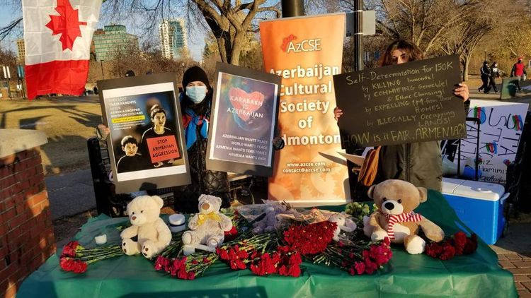 Edmonton şəhərində Gəncədəki terror aktları pislənilib - FOTO