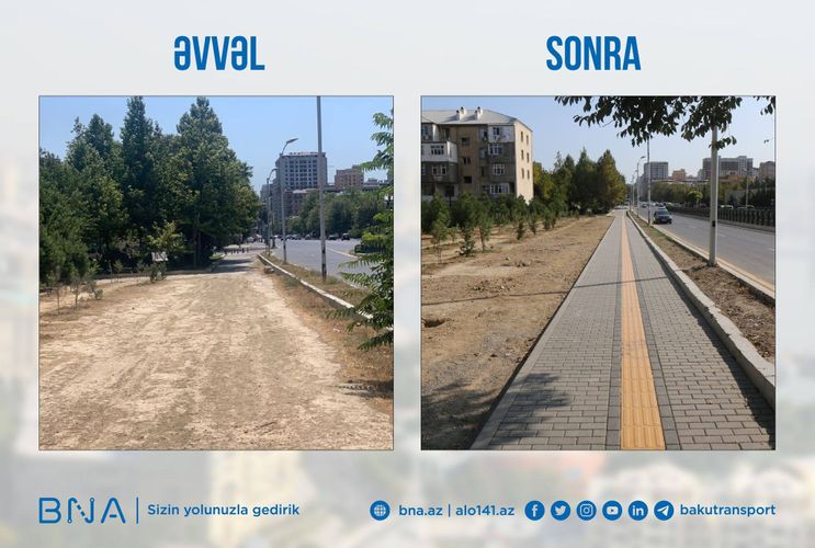 Bakıda gözdən əlillərin də istifadə edəcəyi yeni səki - FOTO