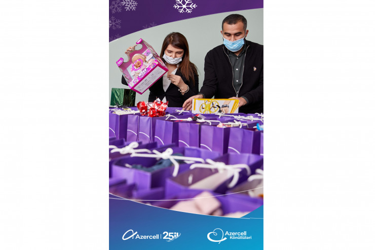 “Yeni ilə könüllülərdən hədiyyələr ilə” - “Azercell Könüllüləri” iki yüzə yaxın uşağı sevindirib