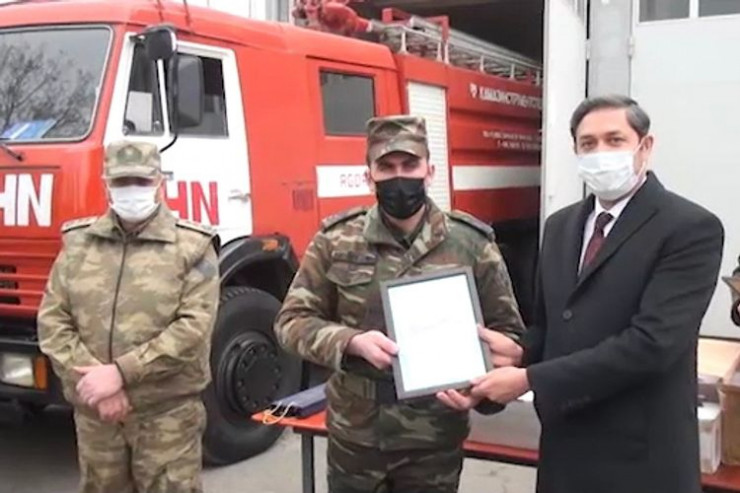 FHN-in Ağdamda xidmətdə olan şəxsi heyəti təltif edildi - VİDEO 