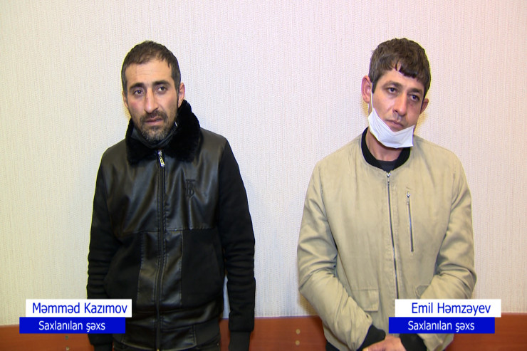 Oğurluğa görə saxlanılan Məmməd Kazımov və Emil Həmzəyev