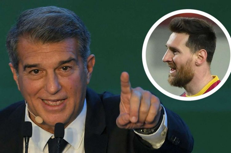 “Barselona”nın prezidenti Joan Laporta və Lionel Messi