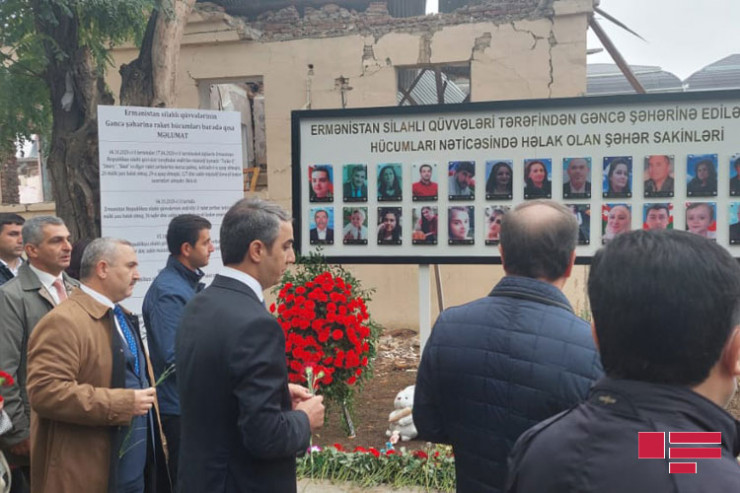 QHT nümayəndələri, Gəncədə Ermənistanın raket zərbəsi nəticəsində dağılan ərazilərdə