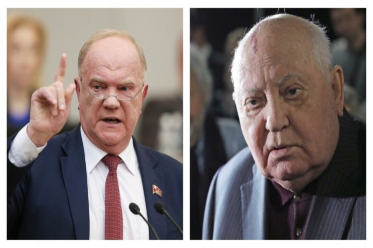 Gennadi Zyuqanov və Mixail Qorbaçov