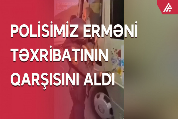 Polisimiz ermənilərə məxsus maşından “Dağlıq Qarabağ”ın bayrağını sildi - VİDEO 