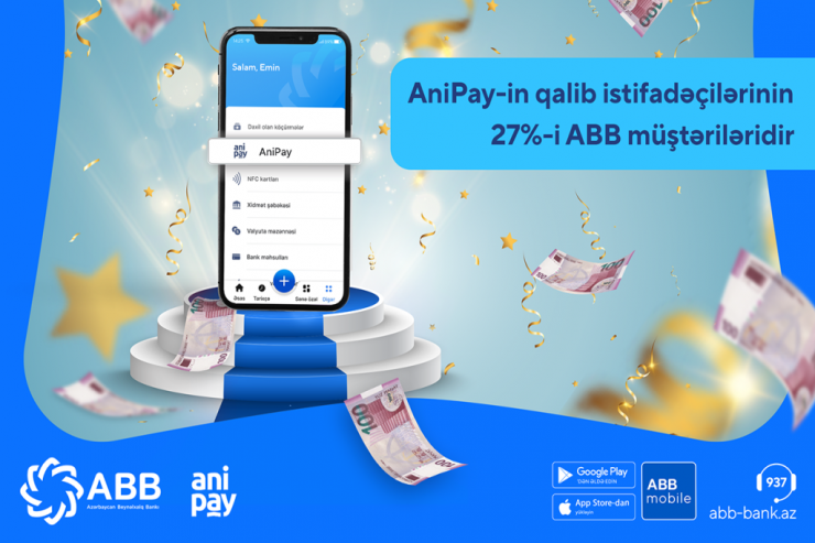 AniPay-in qalib istifadəçilərinin 27 faizi ABB-nin müştəriləridir