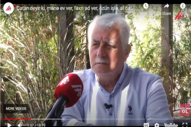 Çatan deyir ki, mənə ev ver, fəxri ad ver... -VİDEO 
