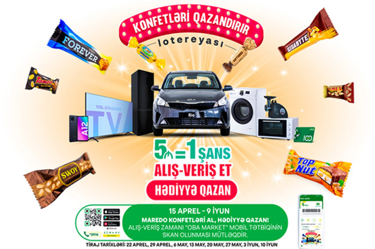“Maredo konfetləri qazandırır” lotereyası Kia Rio avtomobili və yüzdən çox hədiyyə qazandırdı® 