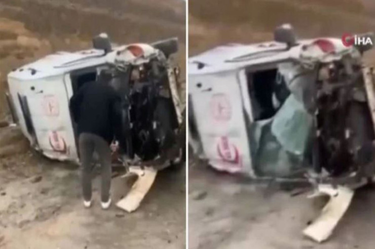 Təcili yardım maşını  qəzaya düşdü,   5 nəfər  YARALANDI  