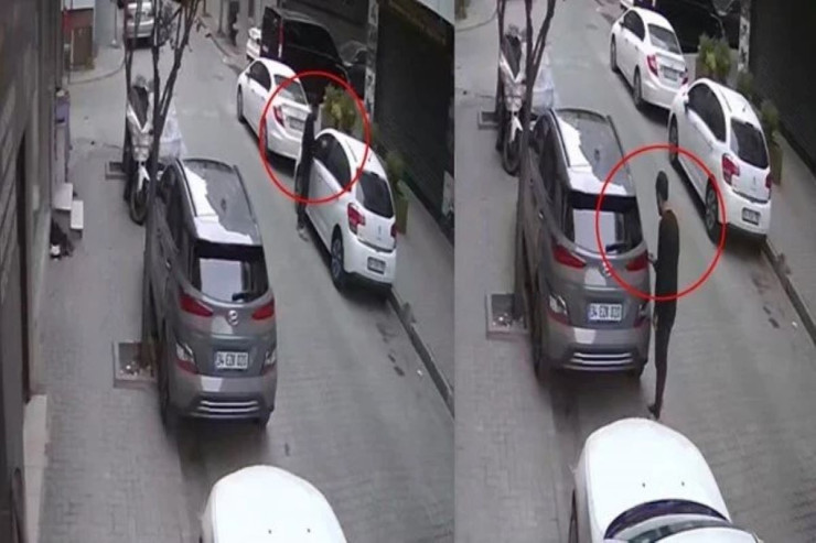 Şüşə parçası ilə məhəllədəki  avtomobilləri CIZDI  