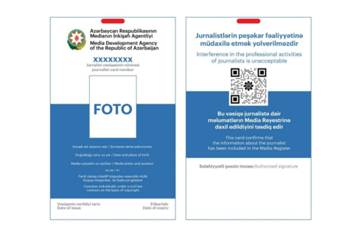  Yeni jurnalist vəsiqəsi   belə olacaq