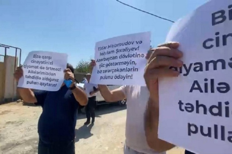 Eldar Mahmudovun villasının qarşısında AKSİYA 