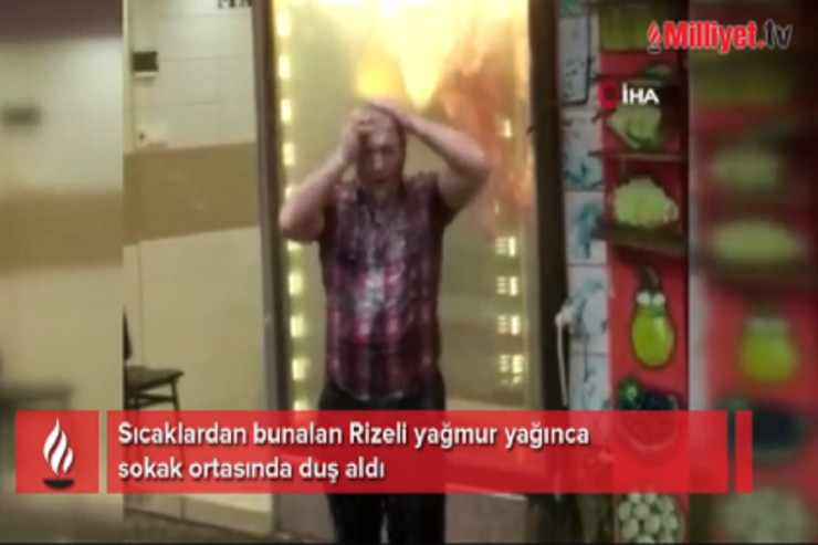 Yağış yağdı, sevindiyindən görün nə etdi? -  VİDEO 