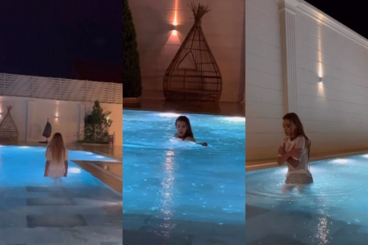 Röya  depressiyadadır?   - Yağışda hovuza girdi