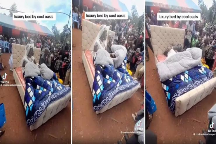 Qəribə TOY ADƏTİ:  Hamının gözü önündə yatağa girdilər - VİDEO 