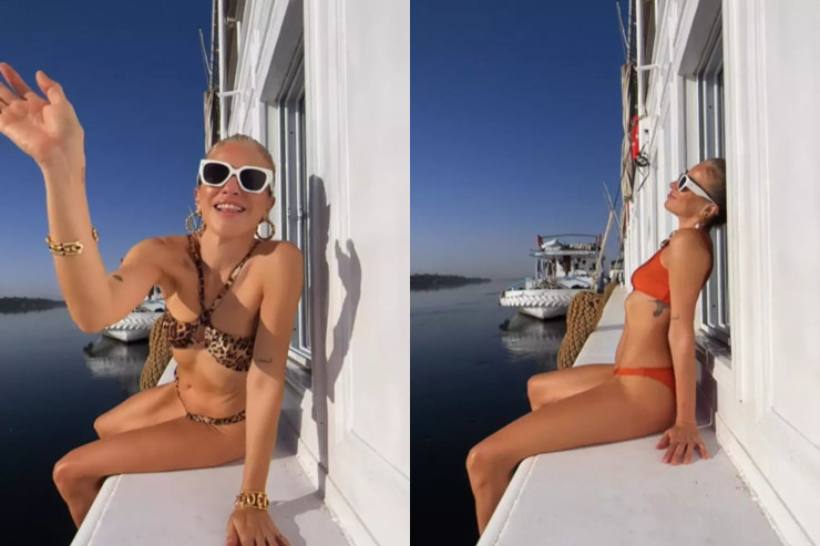 Məşhur aparıcının "bikini" şousu -FOTO 