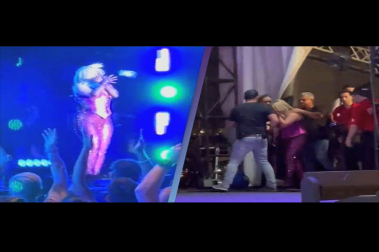 Konsertdə məşhur müğənninin üzünə TELEFON ATDILAR -  VİDEO 
