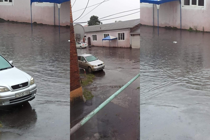 Zaqatalada küçələri sel basdı - FOTO  + VİDEO 