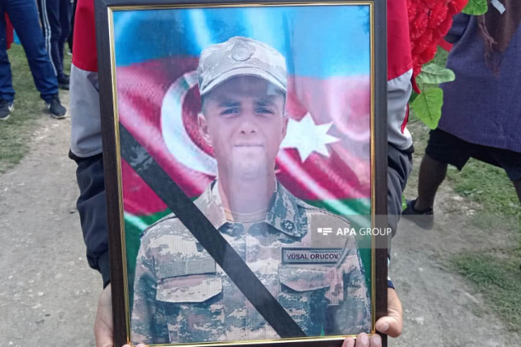 Qusarda şəhid Vüsal Orucovla vida mərasimi keçirilir -FOTO 
