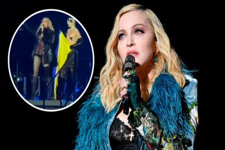 Madonna konsertdə Ukrayna bayrağına büründü