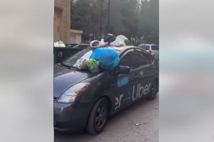Bakıda "Prius"u "zibil maşını"na çevirdilər - VİDEO 