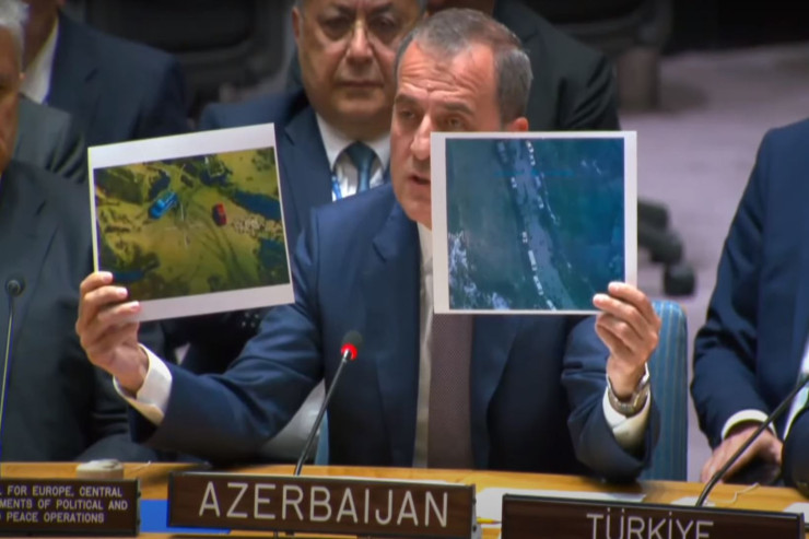 Azərbaycanlı nazir BMT-də erməni yalanlarını fotolarla ifşa etdi 
