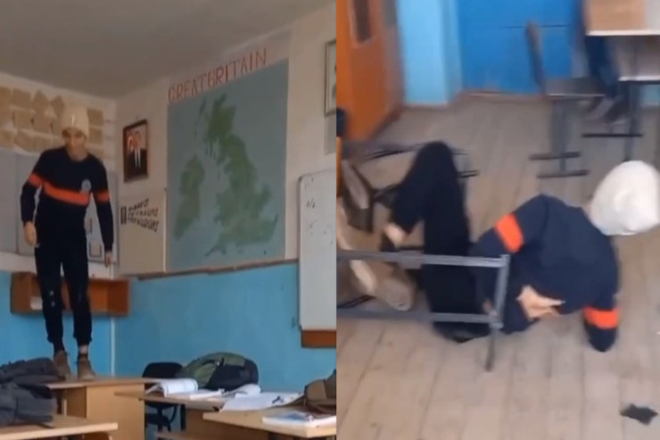 Daha bir məktəbdən biabırçı görüntülər  yayıldı - VİDEO 
