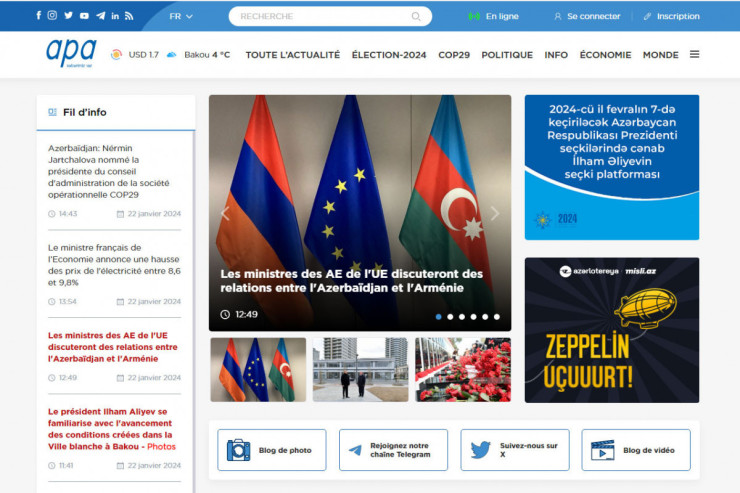APA-nın fransız dili xidməti fəaliyyətə başladı