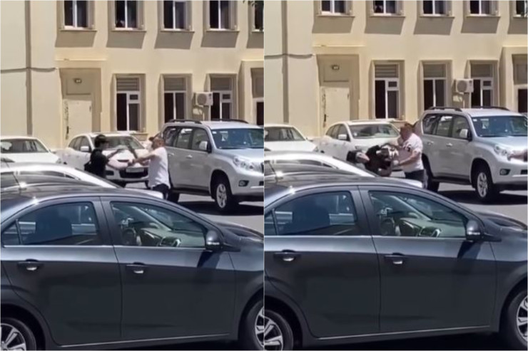 Bakıda məktəbdə İNSİDENT:  mühafizəçi şagirdi döydü - ŞOK VİDEO  - YENİLƏNİB 