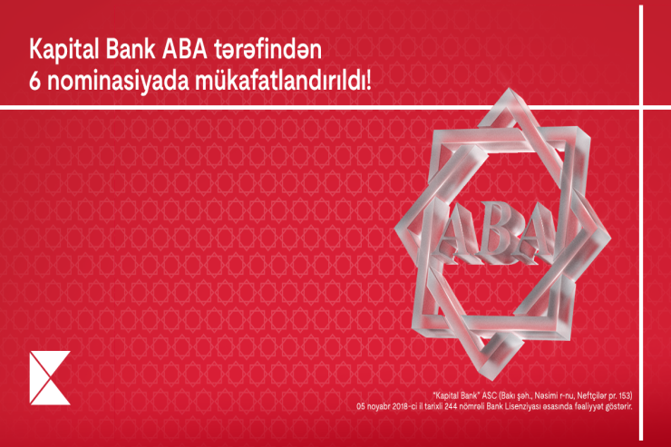 Kapital Bank 6 nominasiyada mükafatlandırıldı