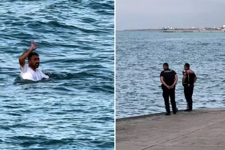 Polisdən qaçmaq üçün dənizə tullandı, görün sonra nə oldu